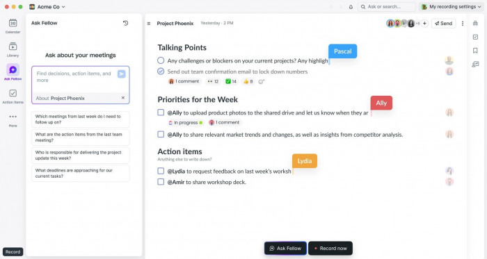 Fellow.ai | AI Meeting Assistant and Notetaker