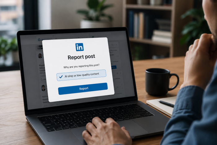 LinkedIn Adds “AI Slop” Reporting Button as Platform Fights Generic Posts